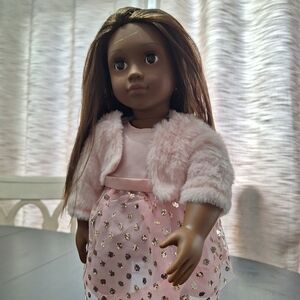 Our Generation 18inch Doll with Pink Faux Fur Jacket